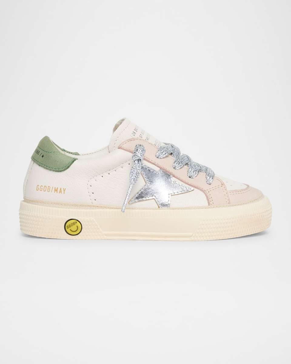 Girl's May Nappa Laminated Star Sneakers, Kids